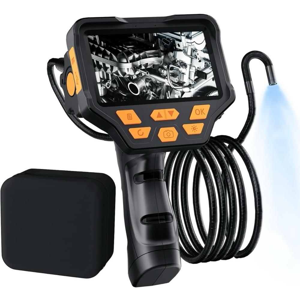 1080P Endoscope Camera with Light, IP68 Waterproof, 4.5-inch IPS Screen, 8mm